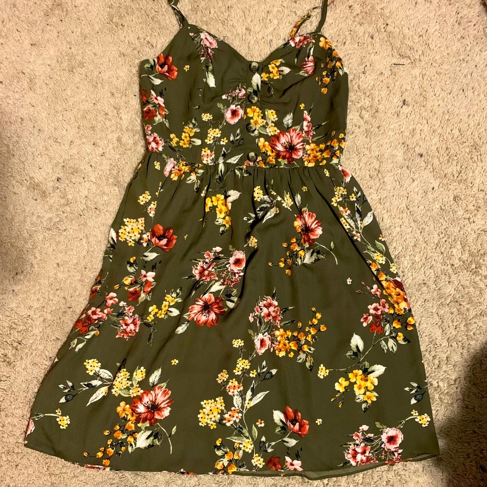 Floral green dress